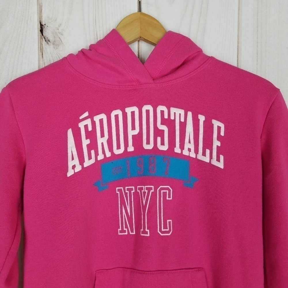 Y2K Hoodie Aéropostale Pink Pullover Hoodie - Picture 3 of 8